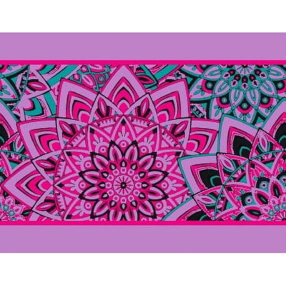 IBA Indianbeautifulart Purple Mandala Decorative Fabric Laces For Crafts Printed Velvet Trim Fabric Sewing Border Ribbon Trims 9 Yards 4 Inches