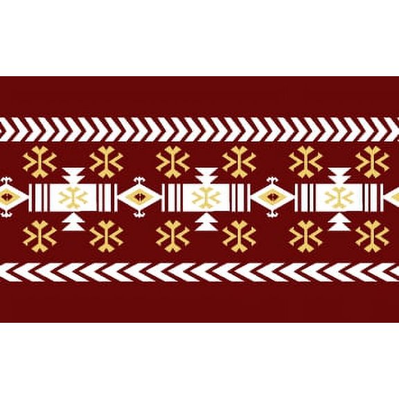 IBA Indianbeautifulart Red Aztec Geometric Printed Ribbon&nbsp;Trim&nbsp;9 Yards Velvet Fabric Laces For Crafts Sewing Accessories 3 Inches