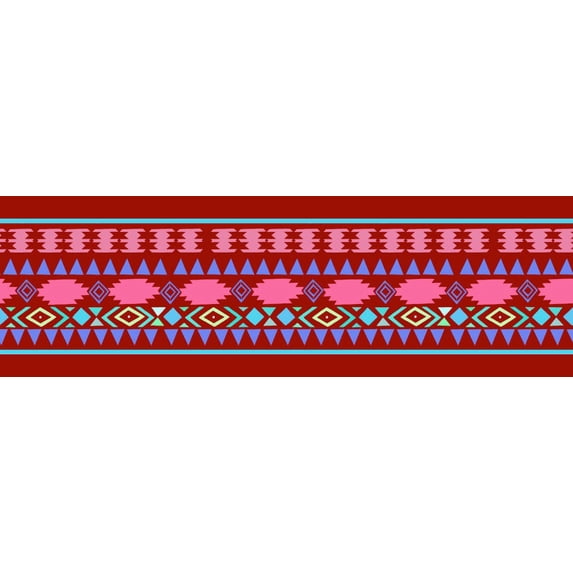 IBA Indianbeautifulart Red Aztec Geometric Printed Ribbon Trim 9 Yards Velvet Fabric Laces For Crafts Sewing Accessories 4 Inches