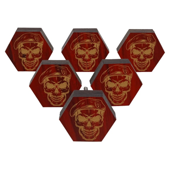 IBA Indianbeautifulart Red Engraved Knobs Pack of 10 Wooden Wardrobe Door Knobs Drawer Pull