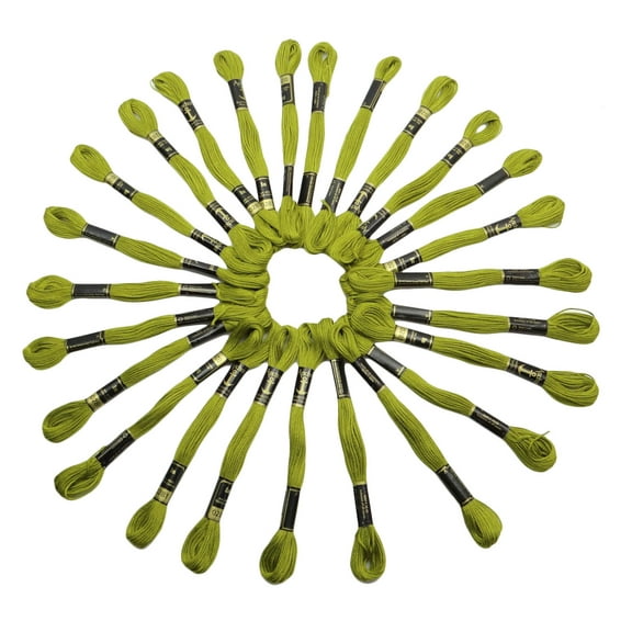 IBA Indianbeautifulart Set of 25 Pieces Cotton Anchor Knitting Green Thread Yarn Embroidery Skeins