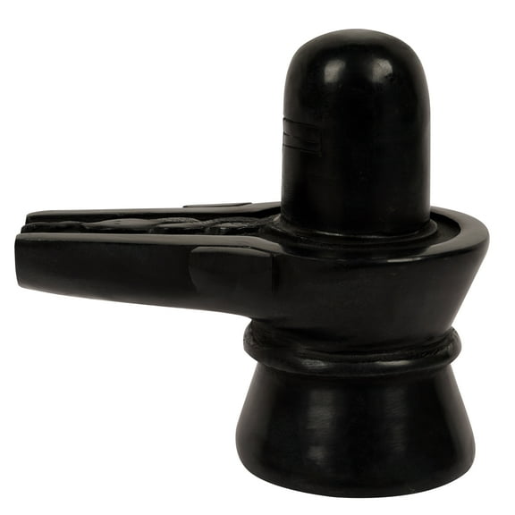 IBA Indianbeautifulart Stone Shivling Statue God Shiva Linga Idol Black Color Statue for Meditation Puja Room Religious god Idols Shiva Lingam- Large 6.5" x 6"Inches