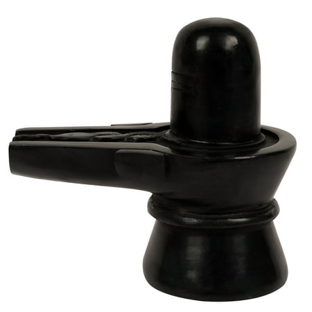 IBA Indianbeautifulart Stone Shivling Statue God Shiva Linga Idol Black Color Statue for Meditation Puja Room Religious god Idols Shiva Lingam- Small 4" x 3.5"Inches