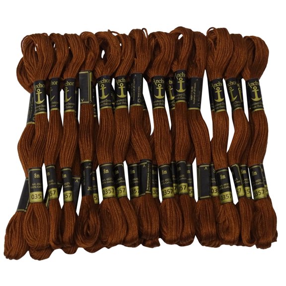 IBA Indianbeautifulart Stranded Cotton Cross Stitch Hand Embroidery Thread Floss Skeins-Brown