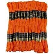 IBA Indianbeautifulart Stranded Cotton Cross Stitch Hand Embroidery Thread Floss Skeins-Orange