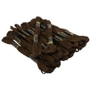 IBA Indianbeautifulart Stranded Cotton Hand Embroidery Thread Floss Pack of 25 Skeins-Dark Brown