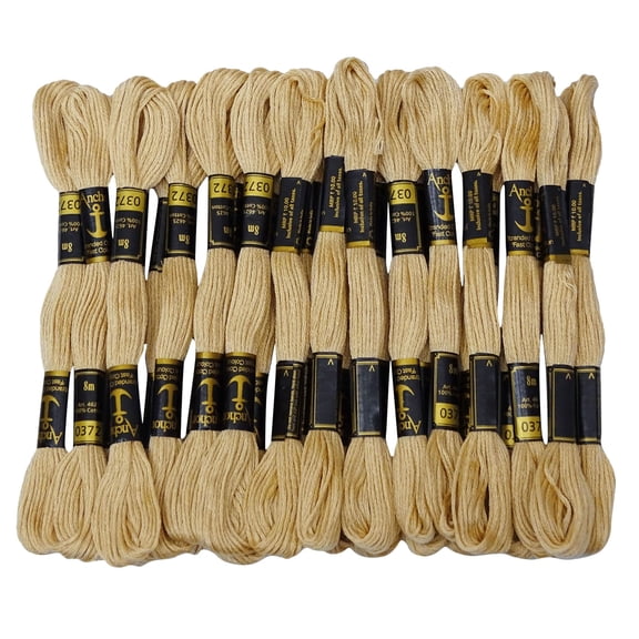 IBA Indianbeautifulart Stranded Cotton Thread Floss Cross Stitch Hand Embroidery Pack of 25 Skeins-Beige