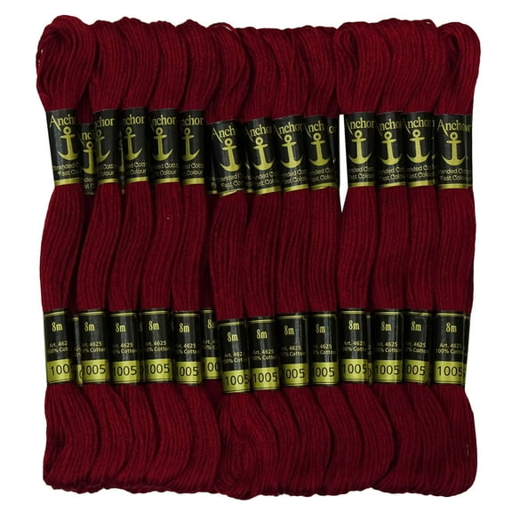 IBA Indianbeautifulart Stranded Cotton Thread Hand Cross Stitch Sewing Embroidery Floss Skeins-Maroon
