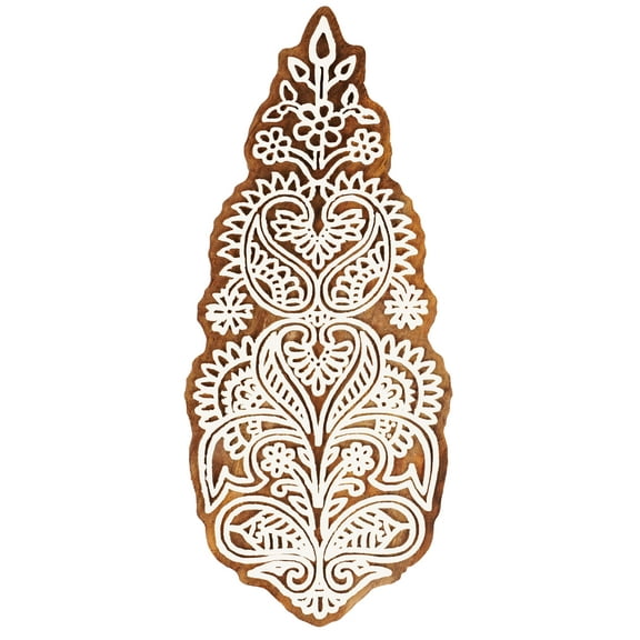 IBA Indianbeautifulart Textile Printing Block Asian Block Motif Hand Carved Wood Stamp Wood Block Printing Textile Stamp For Fabric / Pottery Blocks- 6 Inches