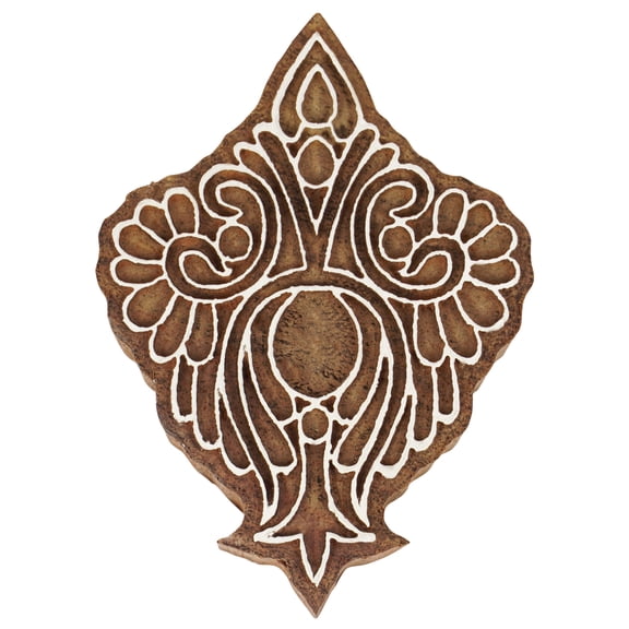 IBA Indianbeautifulart Textile Printing Block Asian Floral Motif Hand Carved Wooden Stamp Wood Block Printing Textile Stamps For Fabric/ Pottery Blocks,3 Inch