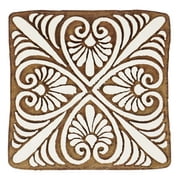 IBA Indianbeautifulart Textile Printing Block Asian Floral Motif Hand Carved Wooden Stamp Wood Block Printing Textile Stamps For Fabric/ Pottery Blocks,3 Inch