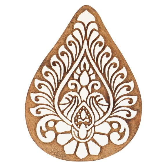 IBA Indianbeautifulart Textile Printing Block Asian Motif Hand Carved Wooden Stamp Wood Block Printing Textile Stamps For Fabric/ Pottery Blocks-3 Inch
