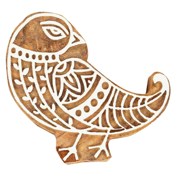 IBA Indianbeautifulart Textile Printing Block Bird Hand Carved Wooden Stamp Wood Block Printing Textile Stamps For Fabric/ Pottery Blocks- 3 Inch