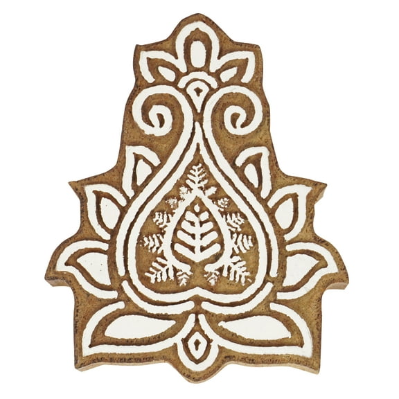 IBA Indianbeautifulart Textile Printing Block Damask Hand Carved Wooden Stamp Wood Block Printing Textile Stamps For Fabric/ Pottery Blocks-3 Inch