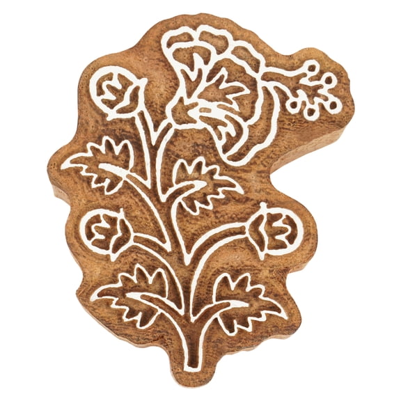 IBA Indianbeautifulart Textile Printing Block Floral Border Motif Hand Carved Wooden Stamp Wood Block Printing Textile Stamp For Fabric /Pottery Blocks- 2.5 Inches - UH