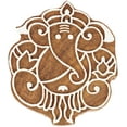 thumbnail image 1 of IBA Indianbeautifulart Textile Printing Block Lord Ganesha Hand Carved Wooden Stamp Wood Block Printing Textile Stamp For Fabric / Pottery Blocks- 3.5 Inches, 1 of 7