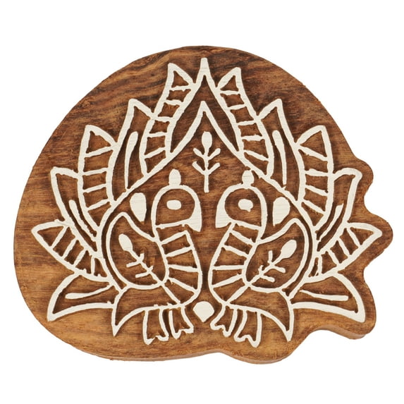 IBA Indianbeautifulart Textile Printing Block Lotus Hand Carved Wooden Stamp Wood Block Printing Textile Stamp For Fabric / Pottery Blocks- 3.5 Inches