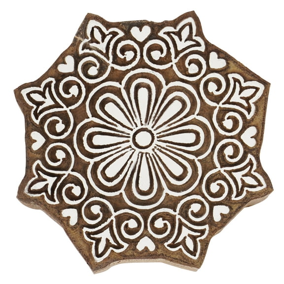 IBA Indianbeautifulart Textile Printing Block Mandala Hand Carved Wooden Stamp Wood Block Printing Textile Stamps For Fabric/ Pottery Blocks-3 Inch