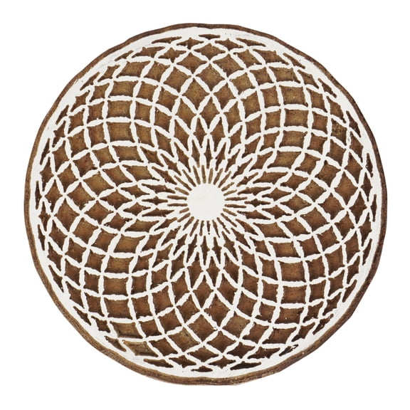IBA Indianbeautifulart Textile Printing Block Mandala Hand Carved Wooden Stamp Wood Block Printing Textile Stamps For Fabric/ Pottery Blocks-4 Inch