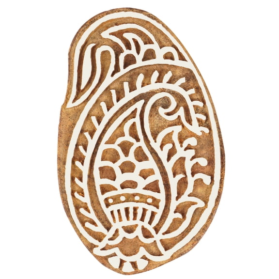 IBA Indianbeautifulart Textile Printing Block Paisleys Hand Carved Wooden Stamp Wood Block Printing Textile Stamp For Fabric / Pottery Blocks- 2.5 Inches-1yrt