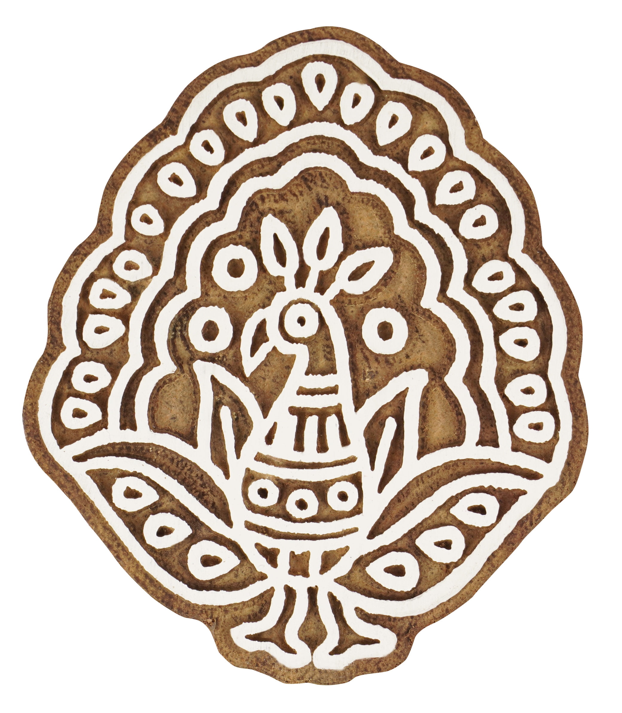 Hand Carved Wooden Pine Cone Printing Block - 6 Inch Textile Stamp For Fabric, Pottery & DIY Crafts