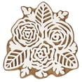 thumbnail image 1 of IBA Indianbeautifulart Textile Printing Block Rose Floral Motif Hand Carved Wooden Stamp Wood Block Printing Textile Stamps For Fabric/ Pottery Blocks,5 Inch, 1 of 6