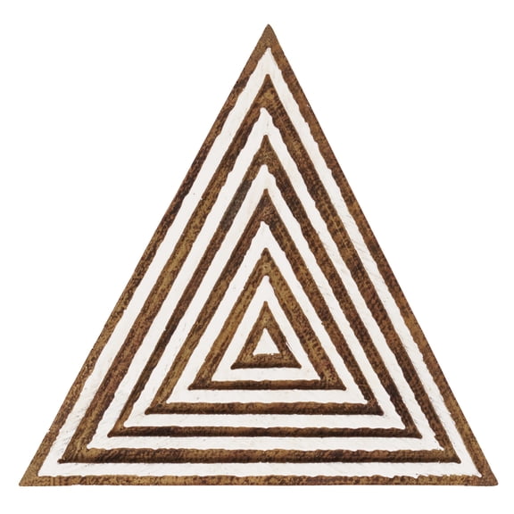 IBA Indianbeautifulart Textile Printing Block Triangle Hand Carved Wooden Stamp Wood Block Printing Textile Stamps For Fabric/ Pottery Blocks,3 Inch