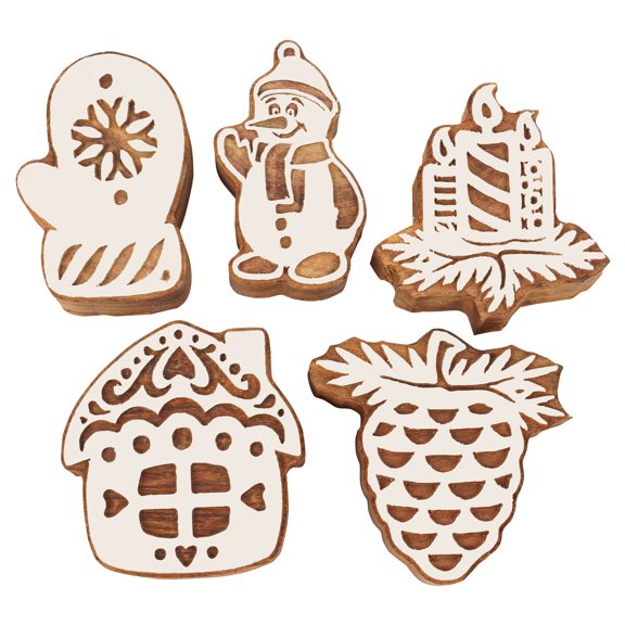 IBA Indianbeautifulart TextilePrintingBlockWinter ThemeHand CarvedWoodenStampWoodBlockPrintingTextile Stamps For Fabric/ PotteryBlocks-2.5 Inches