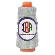 IBA Indianbeautifulart ThreadAndMoreCord 1mm CraftsThread DIY Beading CraftsThreadString For Bracelet Necklace Jewelry Making Silver,Pack Of 1