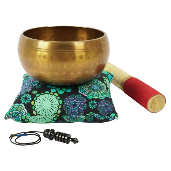 IBA Indianbeautifulart Tibetan Singing Bowl Musical Instrument For Meditation W/ Stick & Cushion Handcrafted In Nepal Bowl For Relaxation, Yoga & Spiritual Healing