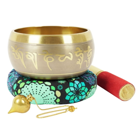 IBA Indianbeautifulart Tibetan Singing Bowl Musical Instrument For Meditation W/ Stick & Cushion Handcrafted In Nepal Bowl For Relaxation, Yoga & Spiritual Healing