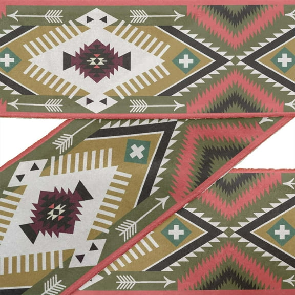 IBA Indianbeautifulart White Aztec Southwestern Ribbon&nbsp;Trim&nbsp;Tape Fabric Laces For Crafts Printed Dupion&nbsp;Trim&nbsp;By 9 Yard Sewing Accessories 2 Inches