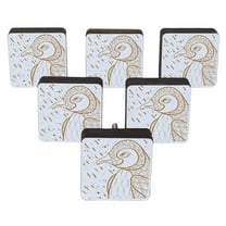 IBA Indianbeautifulart White Engraved Knobs Wooden Cupboard Door Knobs Pull Handle Pack of 10