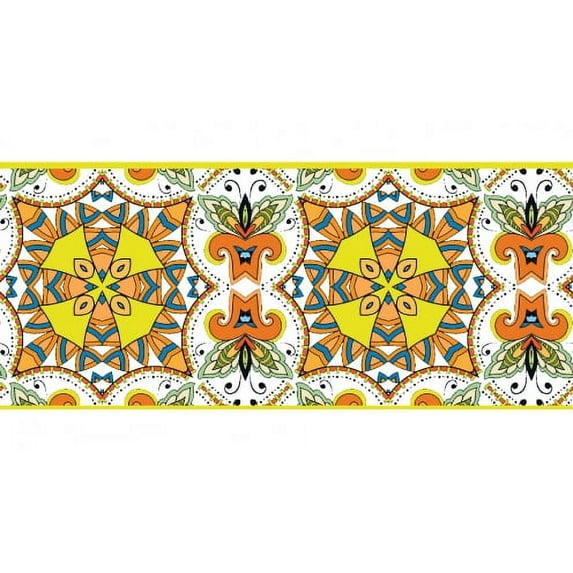 IBA Indianbeautifulart White Tiles Moroccan Ribbon Trim Tape Fabric Laces For Crafts Printed Velvet Trim 9 Yards Sewing Accessories 3 Inches
