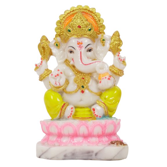 IBA Indianbeautifulart Lord Ganesha Murti Religious Hindu God Figurine Elephant God For Car Dashboard Auspicious Hindu God Idol For Home/ Office/ Temple-SC