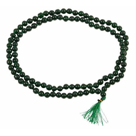 IBA IndianbeautifulartGreen HakikJapaMala, Protection Against Bad Evils 108 + 1 Beads (3mm)