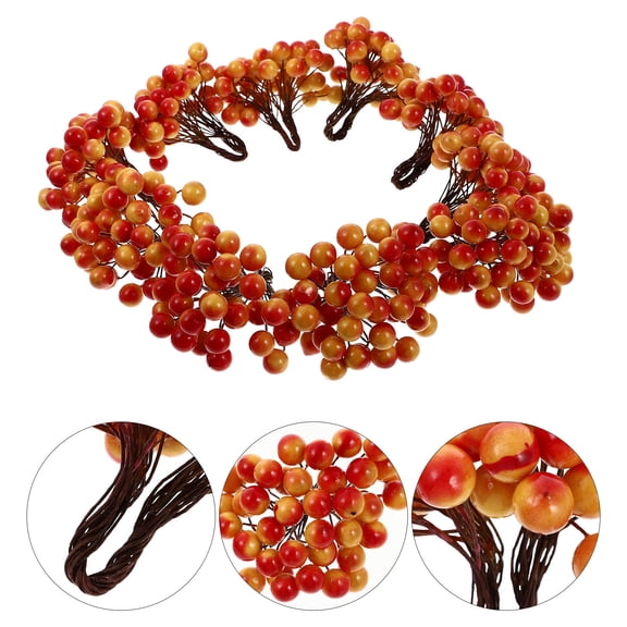 IBASETOY Simulation Berry Artificial Red Berry Branch Decor for Christmas and Party with Lifelike Details