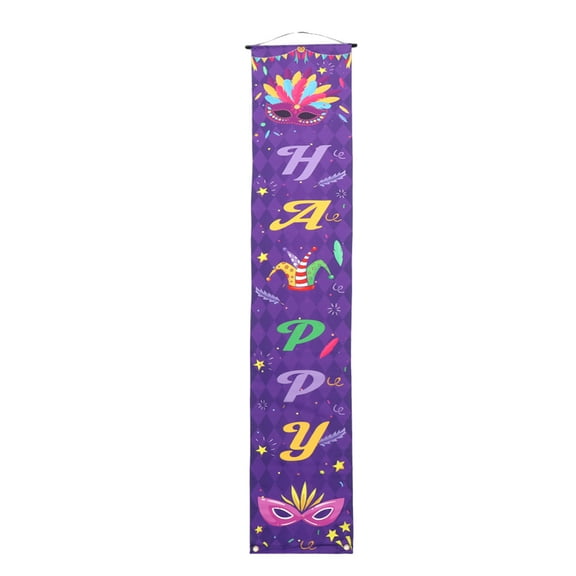 IBASETOY 1 Pair Carnival Circus Party Door Banner Purple Plastic Door Hanging Banner for Outdoor Events
