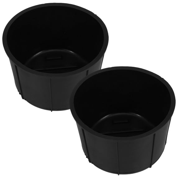 IBASETOY 1Pair Auto Console Cup Holder Liner Black Rubber Insert Compatible with Car Center Console