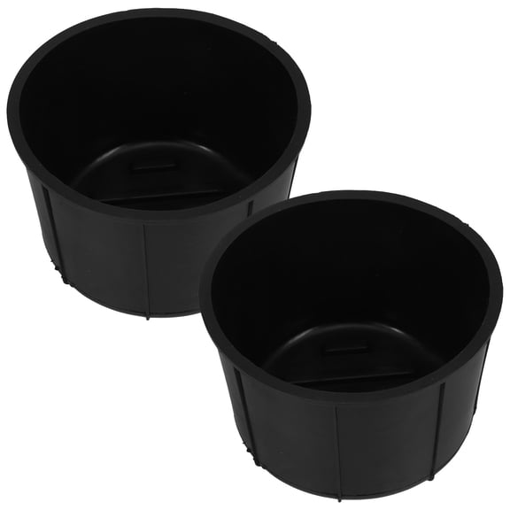 IBASETOY 1Pair Auto Console Cup Holder Liner Black Rubber Insert Compatible with Car Center Console