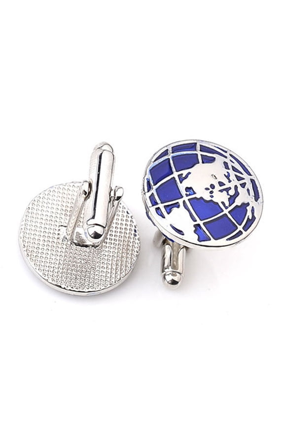 1 Pair Cufflinks Men Decorative Round Zinc Alloy for Shirt Elegant Style