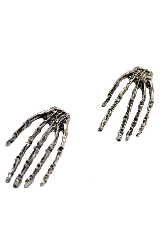 Skull Hand Earrings Bone Shape Alloy 1 Pair