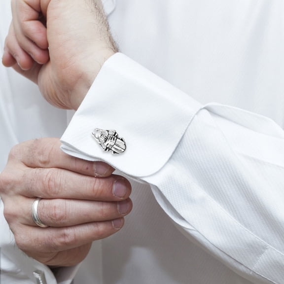 IBASETOY 1 Pair Tuxedo Shirt Buttons Zinc Alloy Beetle Shaped Smooth Surface Versatile Matching Men