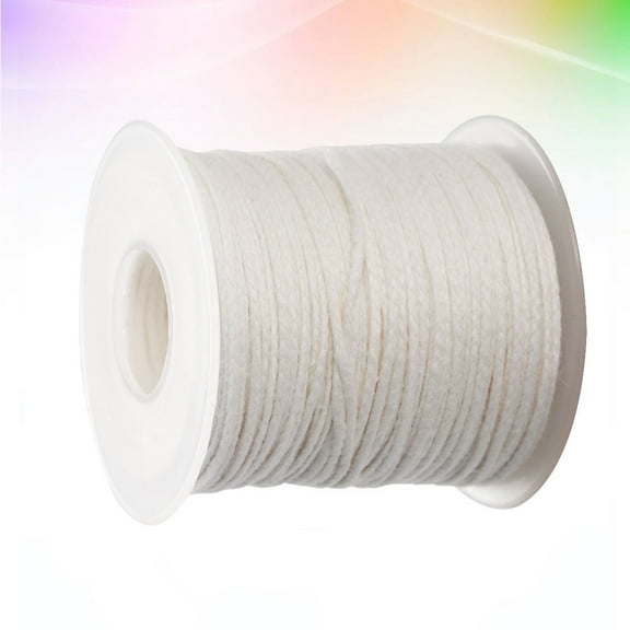 IBASETOY 1 Roll Braided Wick Cotton White Braided Burns with a Slight Curl for Handmade Enthusiasts