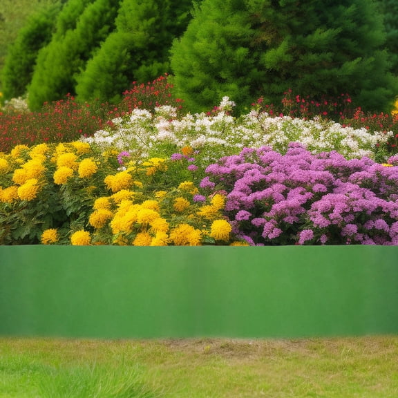 IBASETOY Reusable Plastic Lawn Fence in Dark Green for Garden Edging and Pathway Separation