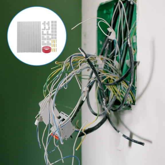 IBASETOY 1 Set Cord Hider for Electrical Wire Management PVC White Simple Design for Home Use