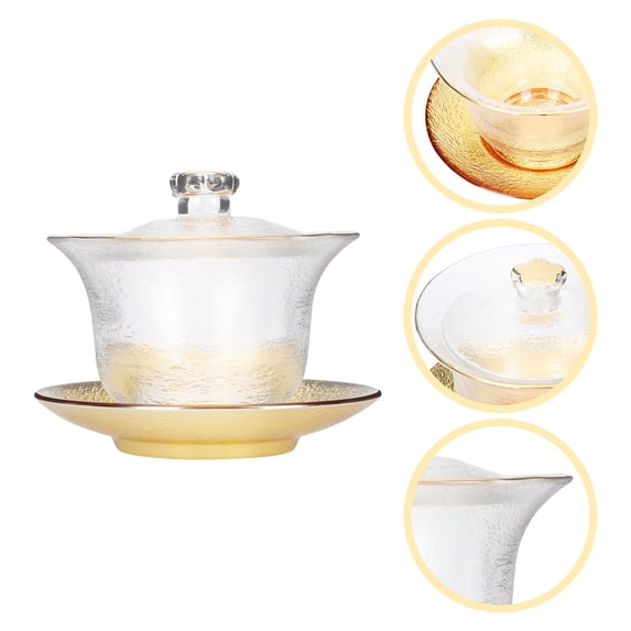IBASETOY Assorted Color Crystal Glass Tureen Teacup for Home Use 1Set