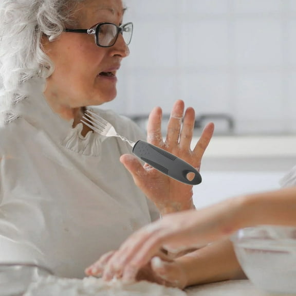 IBASETOY 1 Set Grey Adaptive Utensils Plate For Elderly Care Home Use