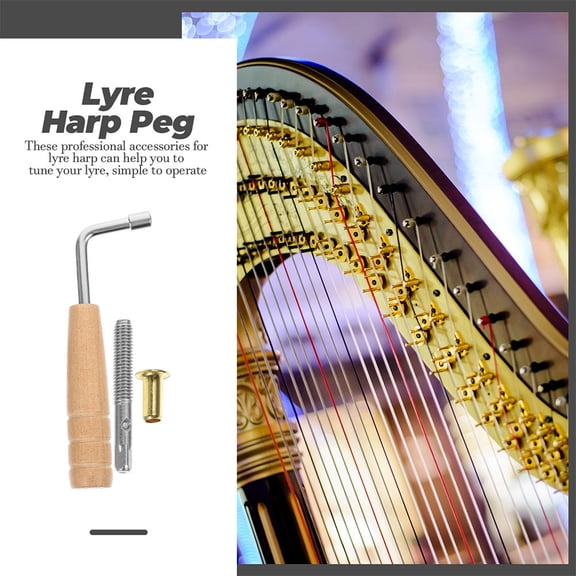 IBASETOY Professional Lyre Harp Part, Assorted Color, Wood and Metal, for Dulcimer, Tuning Pins Included