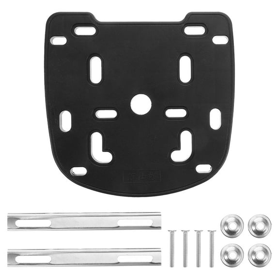 IBASETOY 1Set Motorcycle Rear Luggage Case Rack Black Thickened Base Plate with Screws for Secure Trunk Support